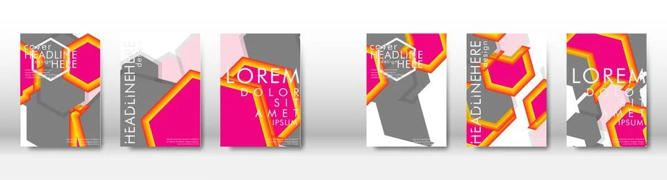 Abstract cover with hexagon elements. book design concept. Futuristic busines Stockillustratie