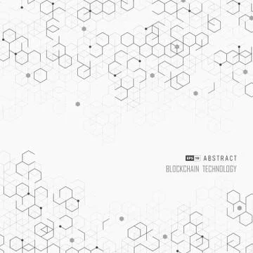 Abstract cover hexagonal geometric of blockchain design artwork. Stock Illustration