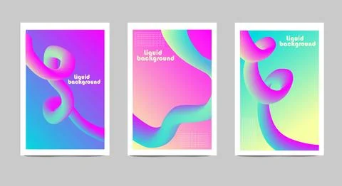 Abstract cover templates with soft gradient lines. Stock Illustration