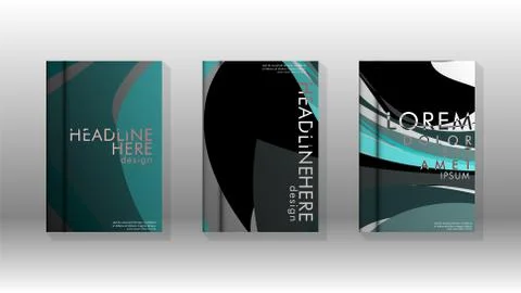 Abstract cover with wave elements. book design concept. Futuristic business l 스톡 일러스트
