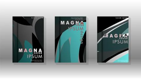 Abstract cover with wave elements. book design concept. Futuristic business l Illustrazione stock