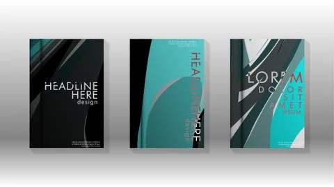 Abstract cover with wave elements. book design concept. Futuristic business l Stock Illustration