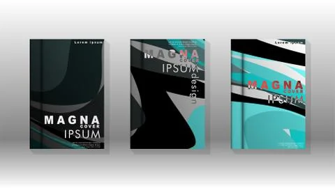 Abstract cover with wave elements. book design concept. Futuristic business l Stock Illustration