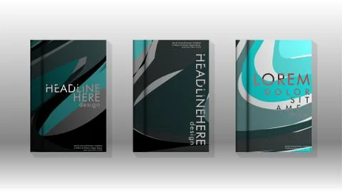 Abstract cover with wave elements. book design concept. Futuristic business l 스톡 일러스트