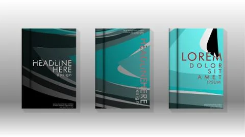 Abstract cover with wave elements. book design concept. Futuristic business l Illustrazione stock