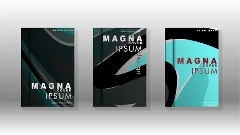 Abstract cover with wave elements. book design concept. Futuristic business l Illustrazione stock
