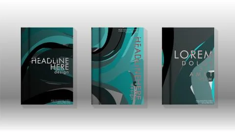 Abstract cover with wave elements. book design concept. Futuristic business l 스톡 일러스트
