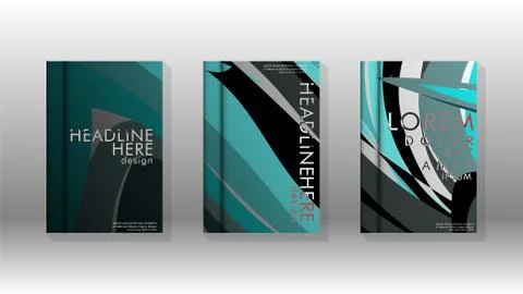 Abstract cover with wave elements. book design concept. Futuristic business l Illustrazione stock