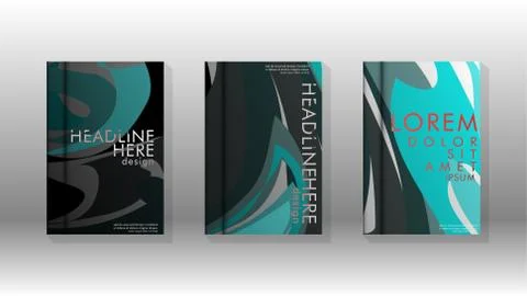 Abstract cover with wave elements. book design concept. Futuristic business l 스톡 일러스트