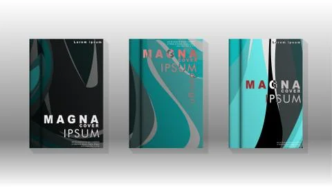 Abstract cover with wave elements. book design concept. Futuristic business l Stock Illustration