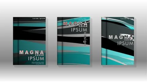 Abstract cover with wave elements. book design concept. Futuristic business l Illustrazione stock