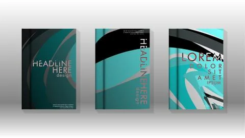 Abstract cover with wave elements. book design concept. Futuristic business l 스톡 일러스트