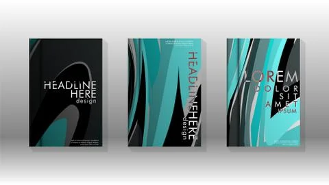 Abstract cover with wave elements. book design concept. Futuristic business l Illustrazione stock