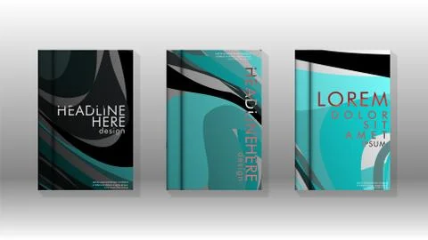 Abstract cover with wave elements. book design concept. Futuristic business l Stock Illustration