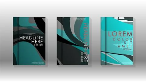 Abstract cover with wave elements. book design concept. Futuristic business l イラスト素材