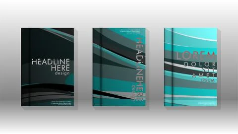 Abstract cover with wave elements. book design concept. Futuristic business l 스톡 일러스트