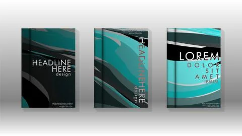 Abstract cover with wave elements. book design concept. Futuristic business l Illustrazione stock