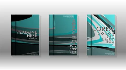 Abstract cover with wave elements. book design concept. Futuristic business l Stock Illustration