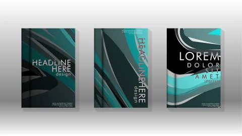 Abstract cover with wave elements. book design concept. Futuristic business l Stock Illustration