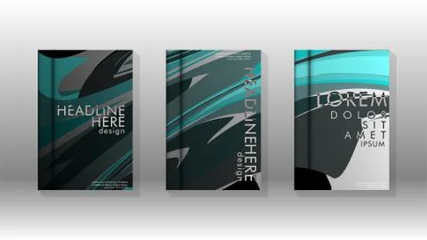Abstract cover with wave elements. book design concept. Futuristic business l Illustrazione stock