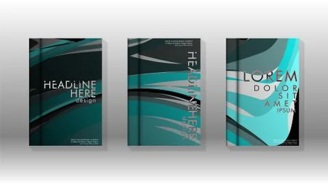 Abstract cover with wave elements. book design concept. Futuristic business l イラスト素材