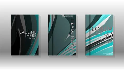 Abstract cover with wave elements. book design concept. Futuristic business l イラスト素材