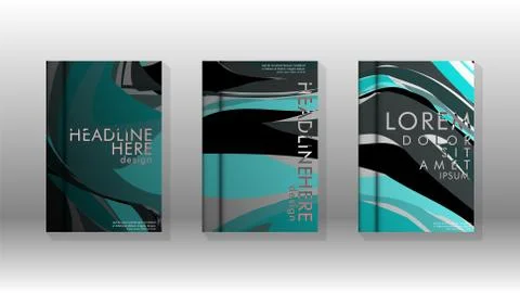 Abstract cover with wave elements. book design concept. Futuristic business l Illustrazione stock