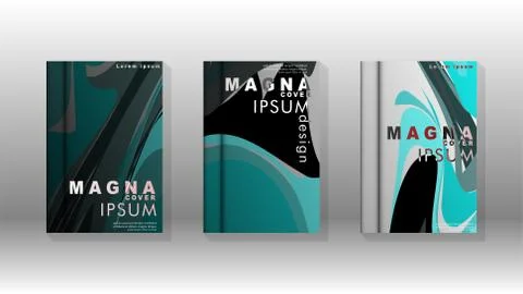 Abstract cover with wave elements. book design concept. Futuristic business l Illustrazione stock