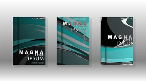 Abstract cover with wave elements. book design concept. Futuristic business l Illustrazione stock