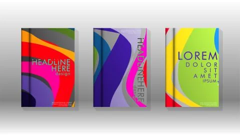 Abstract cover with wave elements. book design concept. Futuristic business l Illustrazione stock