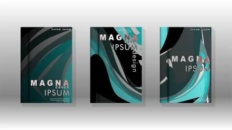 Abstract cover with wave elements. book design concept. Futuristic business l Stock Illustration