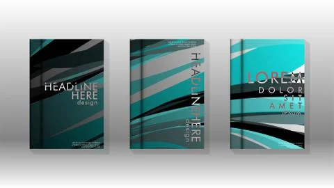 Abstract cover with wave elements. book design concept. Futuristic business l Illustrazione stock