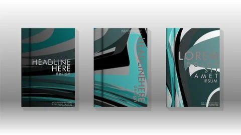 Abstract cover with wave elements. book design concept. Futuristic business l Stock Illustration