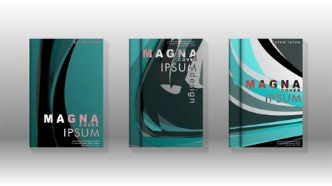 Abstract cover with wave elements. book design concept. Futuristic business l Illustrazione stock