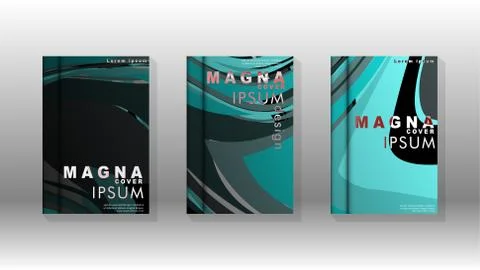 Abstract cover with wave elements. book design concept. Futuristic business l Illustrazione stock