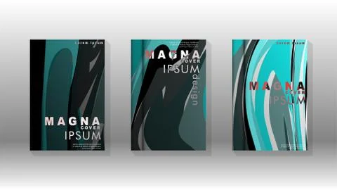 Abstract cover with wave elements. book design concept. Futuristic business l Stock Illustration