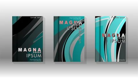 Abstract cover with wave elements. book design concept. Futuristic business l Illustrazione stock