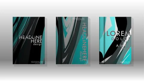 Abstract cover with wave elements. book design concept. Futuristic business l イラスト素材