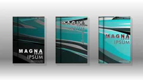 Abstract cover with wave elements. book design concept. Futuristic business l 스톡 일러스트