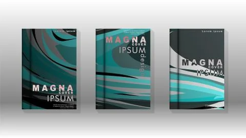 Abstract cover with wave elements. book design concept. Futuristic business l Stock Illustration