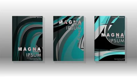 Abstract cover with wave elements. book design concept. Futuristic business l Stock Illustration