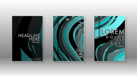 Abstract cover with wave elements. book design concept. Futuristic business l イラスト素材