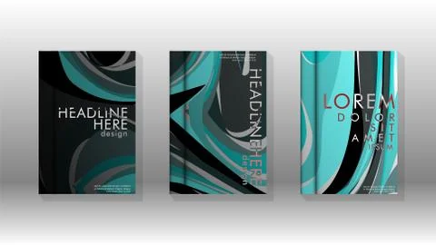 Abstract cover with wave elements. book design concept. Futuristic business l 스톡 일러스트