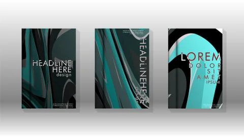 Abstract cover with wave elements. book design concept. Futuristic business l Illustrazione stock