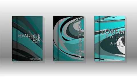 Abstract cover with wave elements. book design concept. Futuristic business l 스톡 일러스트