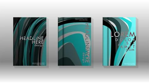 Abstract cover with wave elements. book design concept. Futuristic business l Illustrazione stock