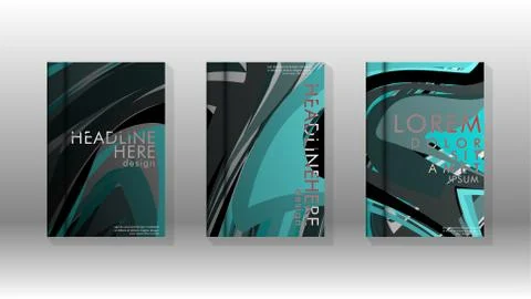 Abstract cover with wave elements. book design concept. Futuristic business l Illustrazione stock