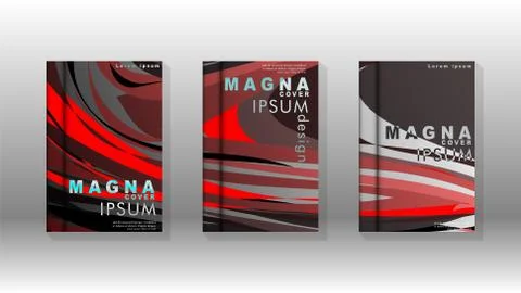 Abstract cover with wave elements. book design concept. Futuristic business l Illustrazione stock