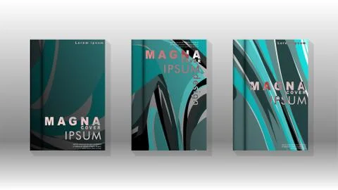 Abstract cover with wave elements. book design concept. Futuristic business l 스톡 일러스트