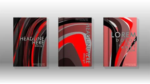 Abstract cover with wave elements. book design concept. Futuristic business l Illustrazione stock